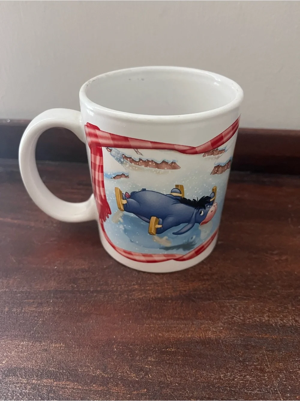 Disney Winnie the Pooh Ceramic Mug with Red and Yellow Accents